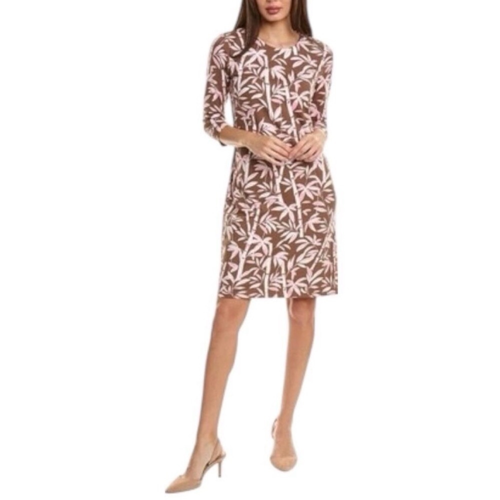J.McLaughlin Sophia Bamboo Grove Sheath Dress in Brown Pink Size Small